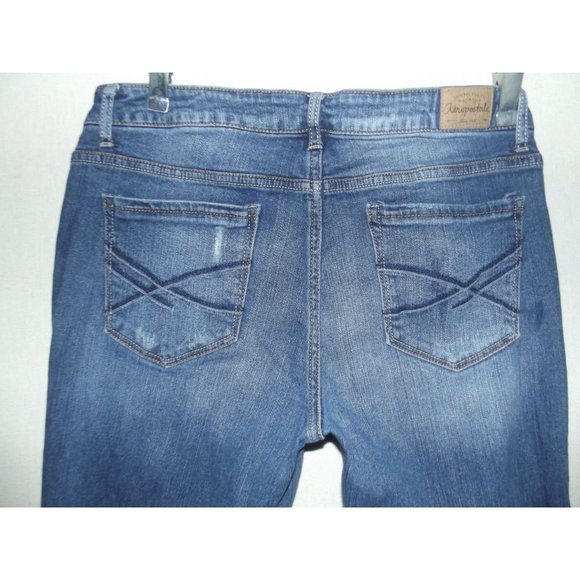Aeropostle 10 x 27" Bayla Skinny Crop Jeans cropped cotton stretch distressed bl - Picture 7 of 7